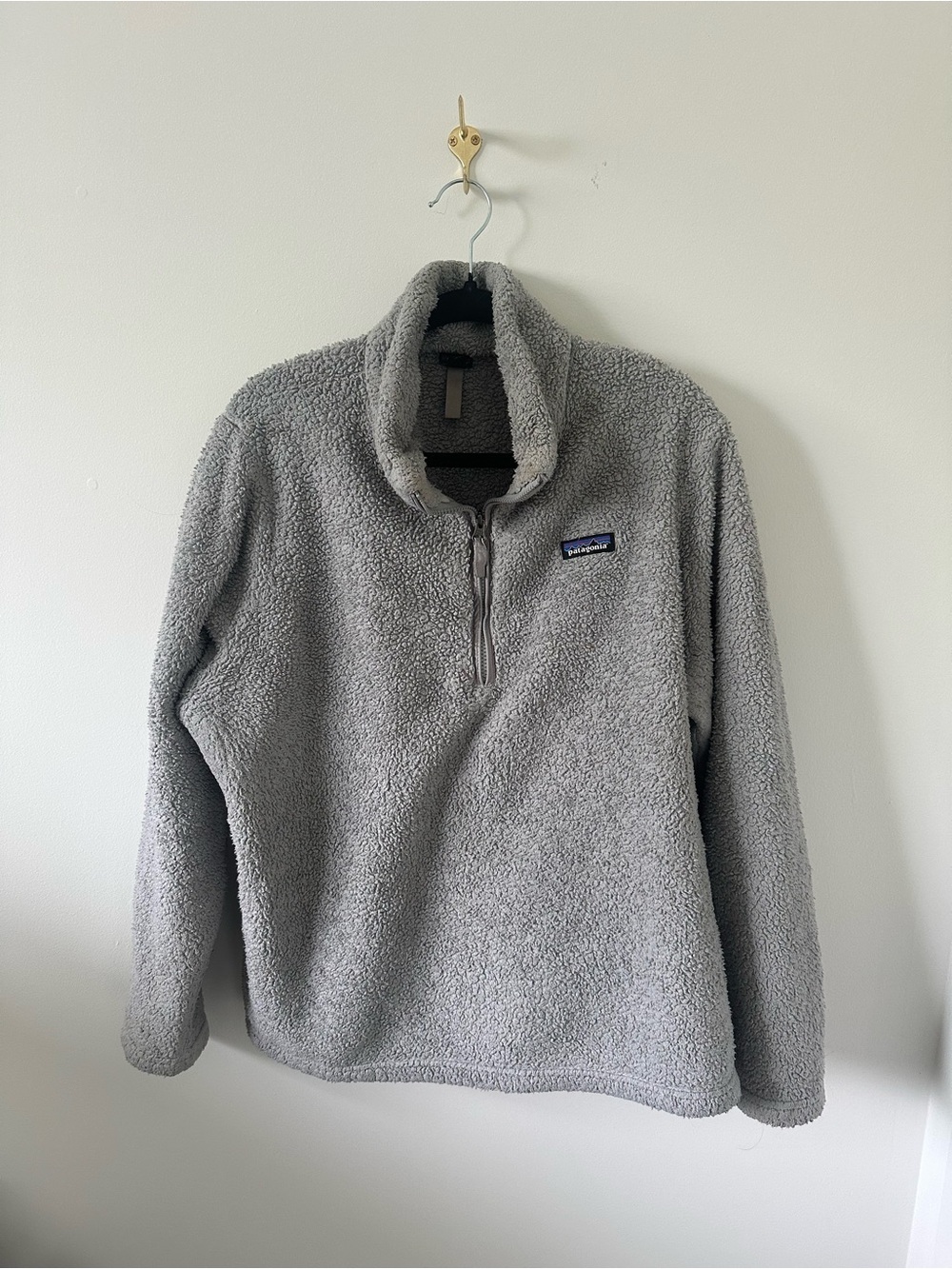 Patagonia Light Gray Sherpa Zip Fleece Jacket